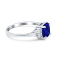 thumbnail image 2 of Cushion Cut Art Deco Ring Blue Sapphire CZ 925 Sterling Silver Size 9, 2 of 6