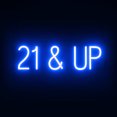thumbnail image 1 of SpellBrite 21 & UP LED Sign for Business. 22.8" x 6.3" Blue 21 & UP Sign Has Neon Sign Look With Energy Efficient LED Light Source. Visible from 500+ Feet, 8 Animation Settings., 1 of 4