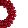 thumbnail image 3 of Northlight 3-Finish Shatterproof Ball Christmas Wreath - 24" - Red - Unlit, 3 of 4