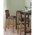 thumbnail image 2 of Retro Brown Door Bar Stool Covers Set of 6, Country Vintage Wooden Door Stretch Washable Bar Chair Covers with Backs, Removable Pub Counter Height Chair Cover for Kitchen Dining Room Cafe, 2 of 7