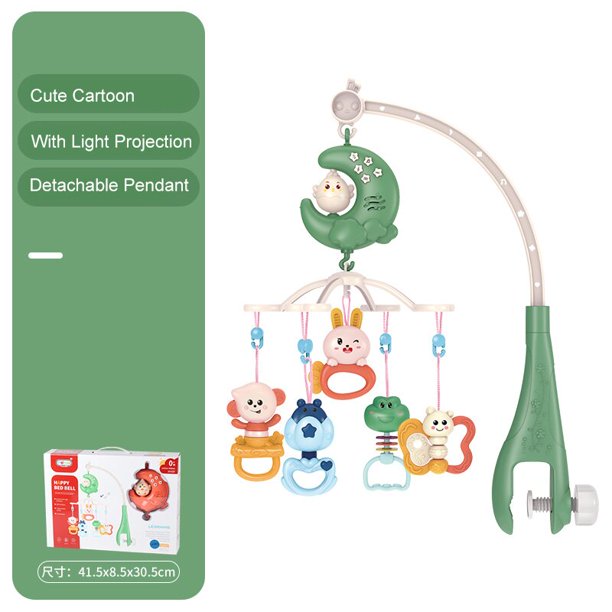 Campana de cama con Control remoto para bebé, proyección colgante de dibujos animados giratoria de 2023 grados con música, regalo Infantil de 0 a 12 meses, 360