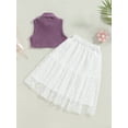thumbnail image 4 of Bagilaanoe 2Pcs Toddler Baby Girls Skirt Set Sleeveless Turtleneck Vest Tops +Dots Tulle Patchwork Skirt 6M 12M 24M 3T 4T 5T Kids Casual Outfits, 4 of 8