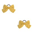 thumbnail image 2 of Bandeau Grand pour Cheveux, Pince à Ressort, Nœud Réglable, Multicolore, Sans Accroc, Porte-Queue, Épingles à Cheveux, Chouchous pour Filles, Jaune, 2Ensemble, 2 of 6
