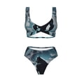 thumbnail image 5 of Honeii Moon Wolf Warrior Print Women’s Bikini Set,Two Piece Swimsuit Bathing Suits,Stylish High Elasticity Swimwear for Beach and Pool, 5 of 7
