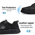 thumbnail image 3 of Mens Casual Leather Shoes Fashion Comfortable Lightweight Breathable Lace Up Loafers Walking Driving Business Working Shoes Black 6.5 US, 3 of 7