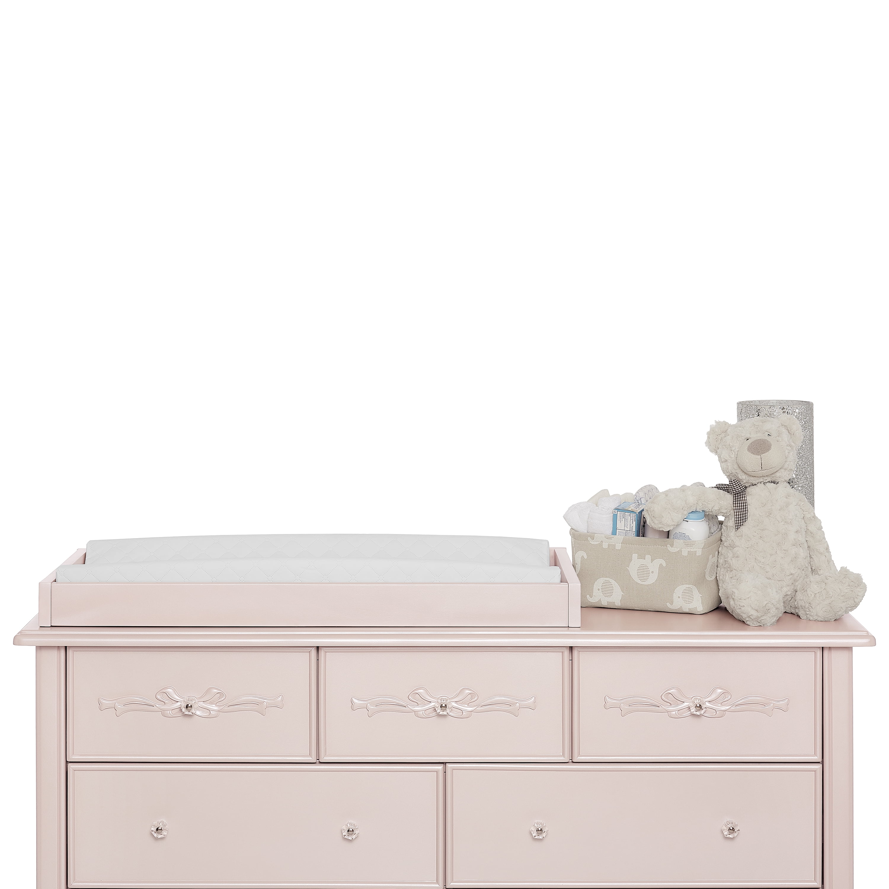 Evolur Mid Century Changing Tray, Blush Pink Pearl