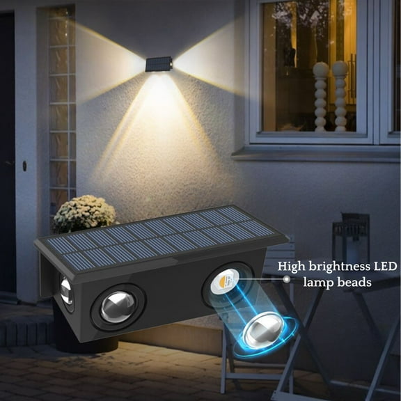 Solar Fence Lights with High Brightness LED Beads,RGB colorful lights,Outdoor Waterproof Lights，Suitable for backyard fences Wall lighting