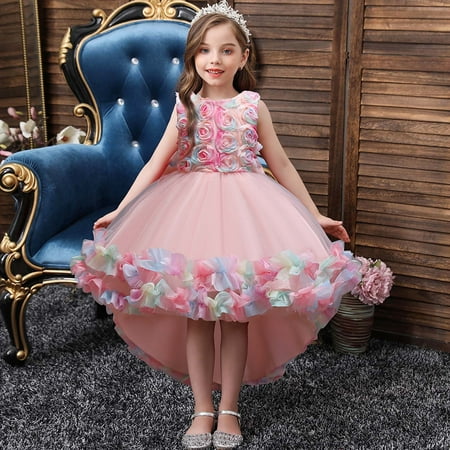 

XMMSWDLA Toddler Girl Clothes Children Dress Girl No Sleeve Princess Dress Flower Tail Dress Skirt Tutu Skirt Net Gauze Dress Canonicals Deals Clearance