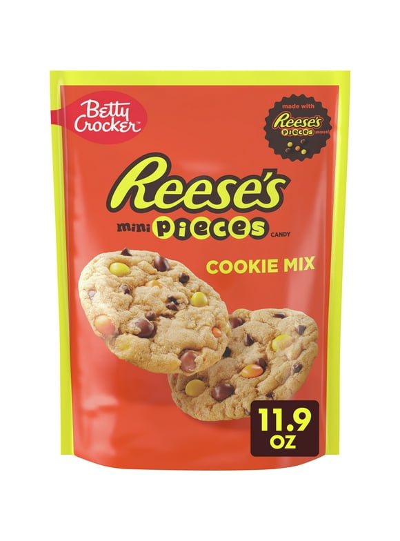 Betty Crocker Peanut Butter Cookie Mix, REESE's PIECES Minis & Chocolate Chips, 11.9 oz