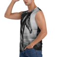thumbnail image 3 of Fotbe Running Horse Men's Camiseta sin Mangas Estampada para Hombres, Playera Casual para Gimnasio, Entrenamiento, Playa-3X-Large, 3 of 7