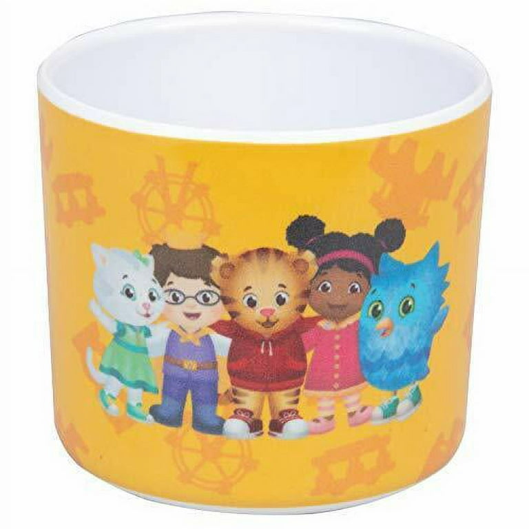 Daniel Tiger 5 PC Mealtime Feeding Set for Kids and Toddlers - Includes Plate, Bowl, Cup, Fork and Spoon Utensil Flatware - Durable, Dishwasher Safe