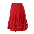 thumbnail image 3 of Vedolay Maxi Skirts For Women Women's High Waist Flared Skirt Pleated Midi Skirt with Pocket,Red One Size, 3 of 5
