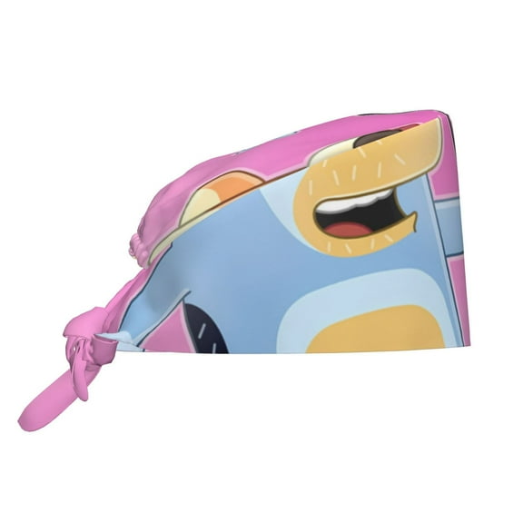 Gokiu Bluey for Women Scrub Caps Adjustable Working Cap Sweatband Tie Back Hat