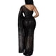 thumbnail image 3 of Vestido Nagfar, sexy, con lentejuelas brillantes, un solo hombro, negro, 3 of 6