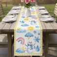 thumbnail image 4 of Cute Snowman Table Runner 120 Inches, Yellow Weather Snowy Rainy Sun Rainbow Bed Runner Dresser Scarves Tabletop for Indoor Outdoor Parties/Ceremony/Banquet, 13"x 120", 4 of 9