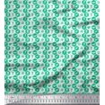 thumbnail image 1 of Soimoi Green Georgette Viscose Fabric Airplane,Trophy & Geometric Symbol Fabric Prints By Yard 42 Inch Wide, 1 of 1