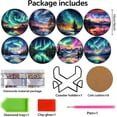 thumbnail image 5 of Goyunwell 8 Pcs Aurora Diamond Art Coasters Kits with Holder, Landscape Diamond Painting Coasters Kits for Adults, DIY 5D Nature Scenery Diamond Dots Small Mini Kit Full Drill Art Craft Supplies for, 5 of 5