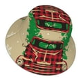 thumbnail image 3 of Gaeub Christmas Vintage Red Truck Printed Double Sided Reflective Bucket Hat Foldable Sun Hat for Camping Hiking Fishing, 3 of 9