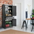 thumbnail image 3 of Giantex Kitchen Pantry Cabinet, Freestanding Adjustable Cabinet w/Doors for Dining Room, Living Room or Bedroom, Black, 3 of 6