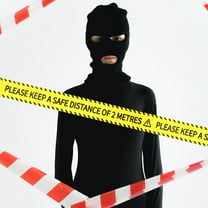 WHAMVOX  Warning Tape Black Strips for Exterior Steps Construction Glue Caution Work