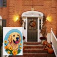 thumbnail image 3 of Dog Puppy Outdoor Garden Flag Decoration for Backyard House Front Door Porch Home, Happy Smile Golden Retriever Versatile Yard Decoration Puppy Stickers Camping Flag 28x40 Inch, 3 of 6