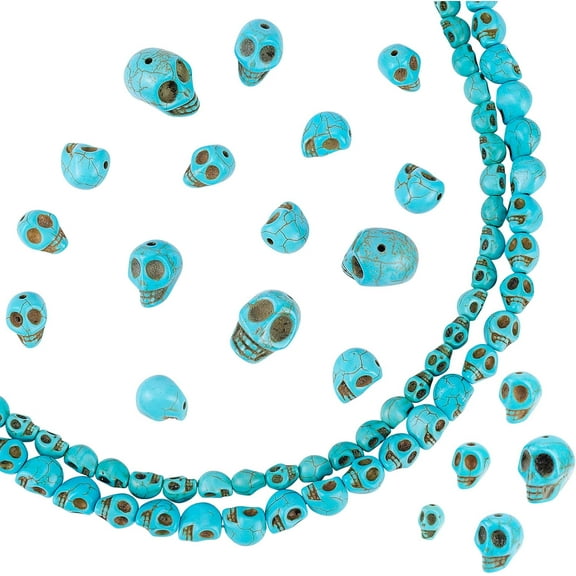 152Pcs Turquoise Beads Strands Howlite Head Beads Gemstones Loose Beads Stones Beads Spacer for DIY Bracelets Necklace Jewelry Making Hole: 1mm Mixed Color