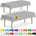 thumbnail image 3 of DecorRack 2 Rectangular Tablecloths -BPA- Free Plastic, 54 x 108 inch, Silver (2 Pack), 3 of 7