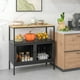 thumbnail image 1 of Costway Aparador de Buffet Armario de Cocina Moderno Estante Abierto 2 Puertas Mesa de Bar de Café para Hogar Cafetería 80 x 35 x 90 cm Negro, 1 of 9