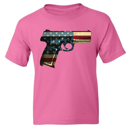 

XtraFly Apparel American Flag Gun 2nd Amendment 4th of July T-shirt USA Shirt Toddler Youth