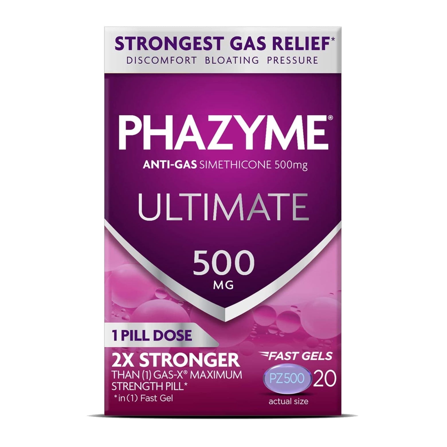 Phazyme Ultimate Gas & Bloating Relief, Gas Relief Works in Minutes, 20 Fast Softgels