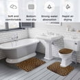 thumbnail image 5 of Brown Leopard Print Bath Mat 3 Piece Bathroom Rug Set, Classic Abstract Animal Patterned Non Slip Bath Rug Contour Mat and Toilet Lid Cover, Absorbent Shower Mats Soft Bath Rugs and Mats Sets, 5 of 8
