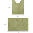 thumbnail image 2 of 2 Pieces Bathroom Rugs, Ultra Soft Non Slip Absorbent Chenille Toilet Bath Mat Set (Sage Green), 2 of 6