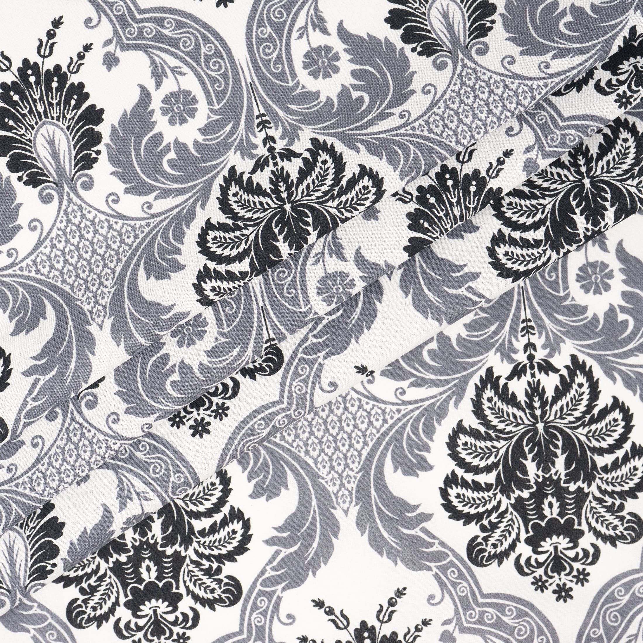 Waverly Inspirations 1 Yard Cut 100% Cotton Prints Fabric, Damask 2 Onyx, 44" Wide for Quilting & Sewing