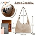 thumbnail image 4 of SUOSDEY Shoulder Bag for Women Suede Tote e Bag Satchels Crossbody Purse for Travel College Work Tote Handbag, 4 of 7