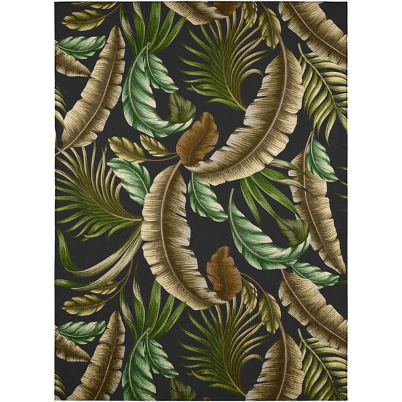 Dalyn Tropics Area Rug TC1-Black TC1BK5X8 Black, 5' x 7'6"