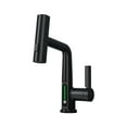 thumbnail image 1 of kurtrusly LED Temperature Display Sink Faucet Liftable And Easy Installation Liftable And 360° Rotation Black, 1 of 6
