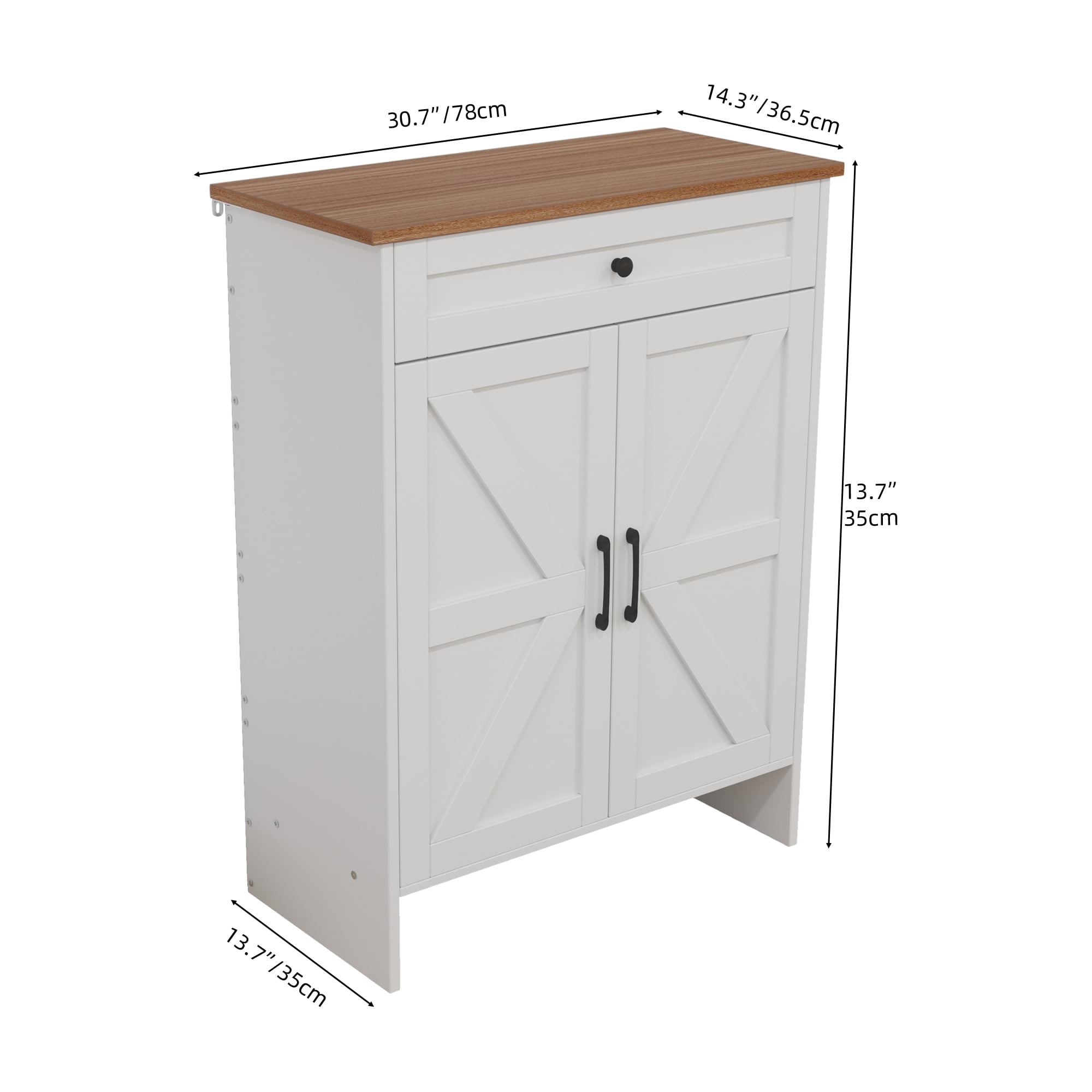 Uforic Shoe Cabinet with Top Drawer&Sensor Light ,Farmhouse Narrow Slim 6-Tier Shoe Storage Cabinet for 16 Pairs for Entryway, Foyer,White & Walnut