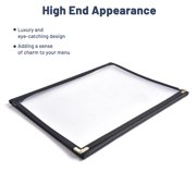 WeChef 30 pack 8.5x11 Restaurant Menu Book Covers Trifold 3 Page 6 View for Cafe Hotel Bar Black