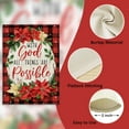 thumbnail image 3 of Christian With God All Things are Possible Decorative Garden Flag, Religious Christmas Poinsettia Flower Plaid Yard Outside Decorations, Xmas Holiday Farmhouse Outdoor Small Home Decor 12.5x18, 3 of 6