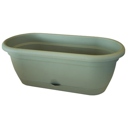 Vinyl Window Boxes Sale LWB1842 Lucca Plant Window Box, 18-Inch, Living Green, Convenient self watering feature By Bloem ()