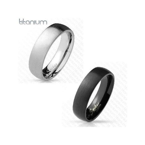 Brushed Finish Solid Titanium Ring with Polished Interior