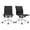 Black, variant on 2xhome Set of 2 Mid Back Height Modern Home Office Chair, Ribbed PU Leather Seat with Swivel Tilt Adjustable Ergonomic Computer Desk Chair, White