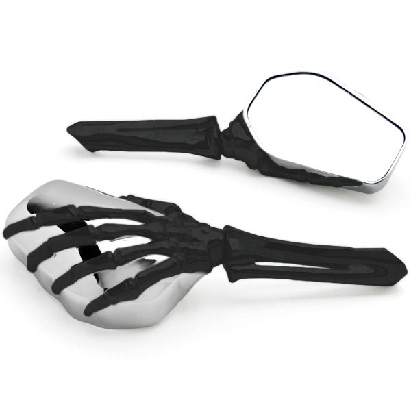 Krator Black Chrome Skeleton Hand Motorcycle Mirrors Compatible With Honda Scrambler Cl 100 175 0 350 450 Walmart Com Walmart Com