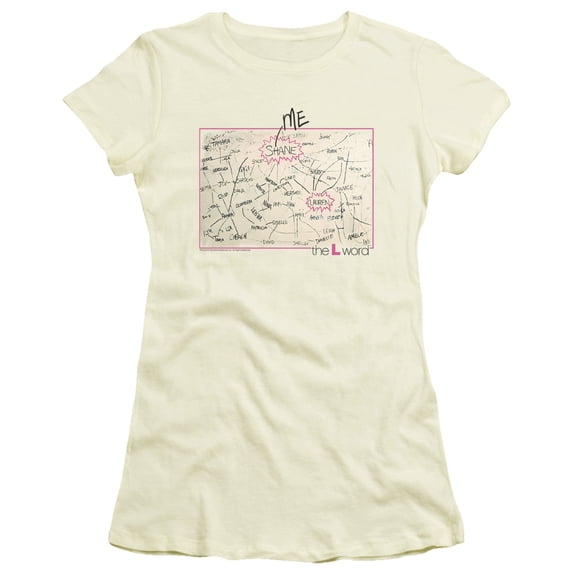 The L Word Chart Junior Women's T-Shirt Sheer Cream