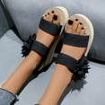 thumbnail image 2 of GERsome Women's Casual Sandals One Line Buckle Mules Flower Open Toe Thick Sole Sandals Summer Sandals, 2 of 5