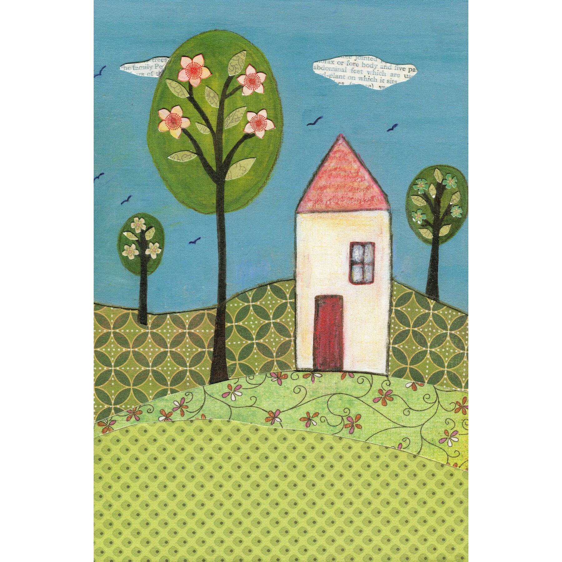 Marmont Hill "Little White House" by Sascalia Painting Print on Wrapped Canvas