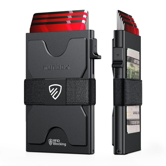Tarjetero RUNBOX Slim con bloqueo RFID para más de 12 tarjetas para hombre