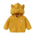 thumbnail image 1 of Gibobby Chamarra niñoAbrigo con capucha de lana borrosa para bebé, chaqueta acolchada de algodón para invierno, otoño e invierno, Top cálido para niños y(Amarillo, 3-6 Meses), 1 of 3