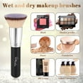 thumbnail image 6 of DUAIU Flat Top Kabuki Foundation Brush, Makeup Brushes Foundation Brush for Liquid Makeup Blending Mineral Cream Powder Buffing Stippling Flawless Face Brush (Black), 6 of 6