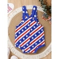 thumbnail image 3 of FEORJGP Kids Baby 4th of July Overalls for Boys Girls 6M 12M 18M 2T 3T 4T Toddler Sleeveless Jumpsuits Stars and Stripes Print Rompers Infant Fashion Cute Casual Summer Outfits for Daily Party, 3 of 8